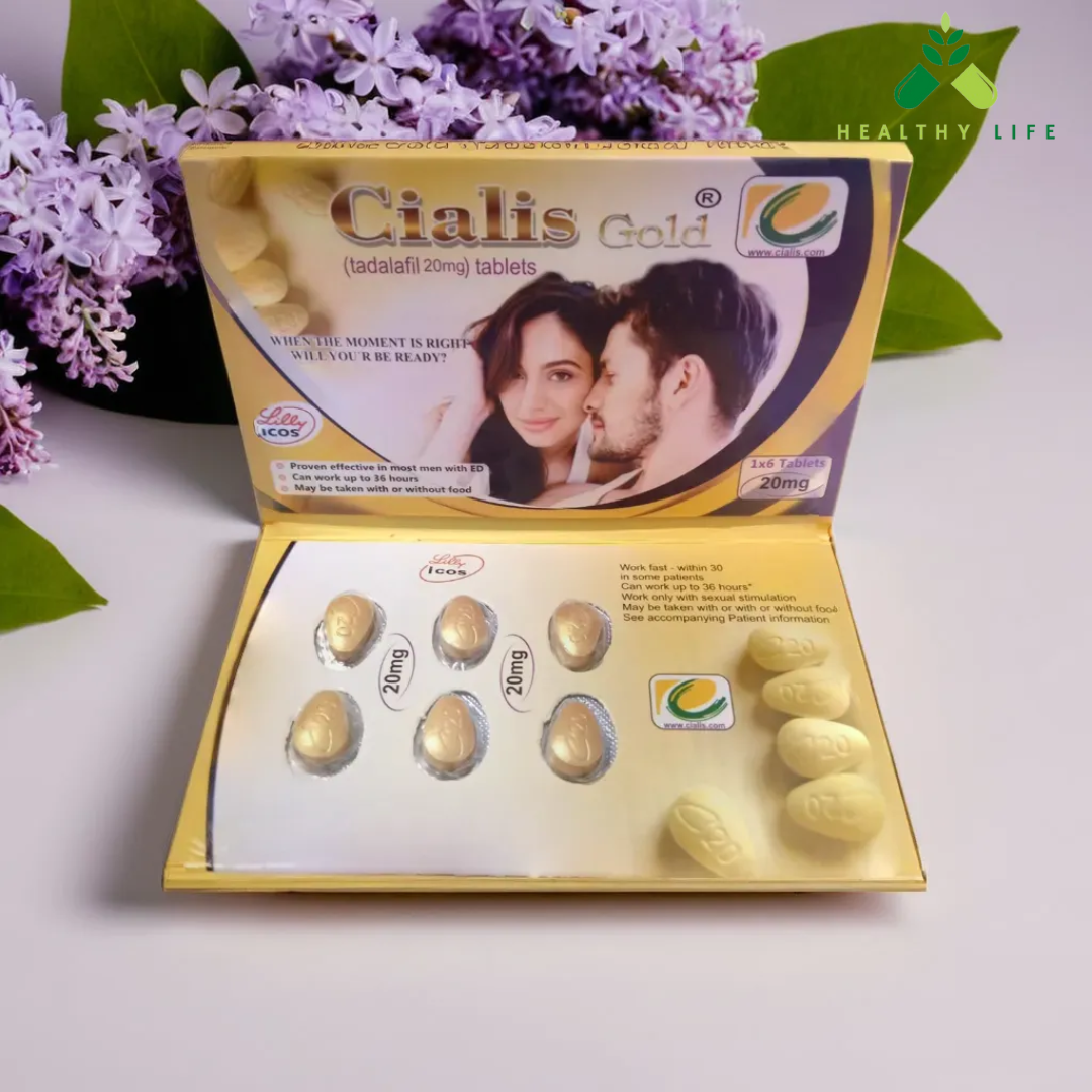 Cialis Gold Film Coated Tadalafil 1×6 Tablets for for Erectile Dysfunction (ED) Treats