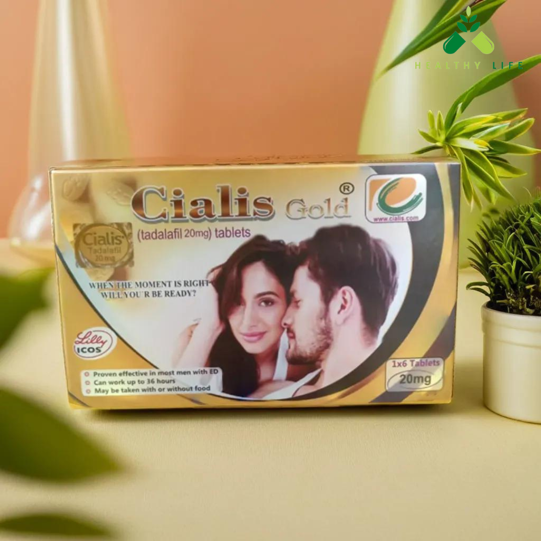 Cialis Gold Film Coated Tadalafil 1×6 Tablets for for Erectile Dysfunction (ED) Treats