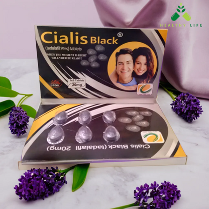 Black Cialis Film Coated Tadalafil 1×6 Tablets  for Hardness,Timing & Erectile Dysfunction Treats | Imported & Original Product