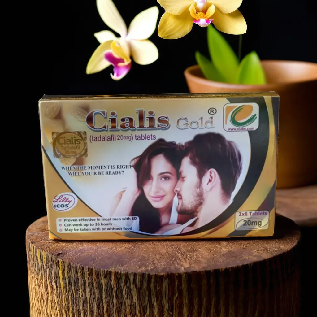 Cialis Gold Film Coated Tadalafil 1×6 Tablets for for Erectile Dysfunction (ED) Treats